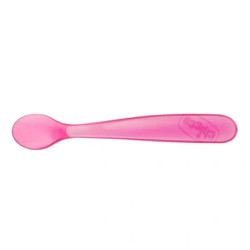 Chicco Chicco Duplo Soft Pink Silicone Spoon 6 Months And Older 2 Units