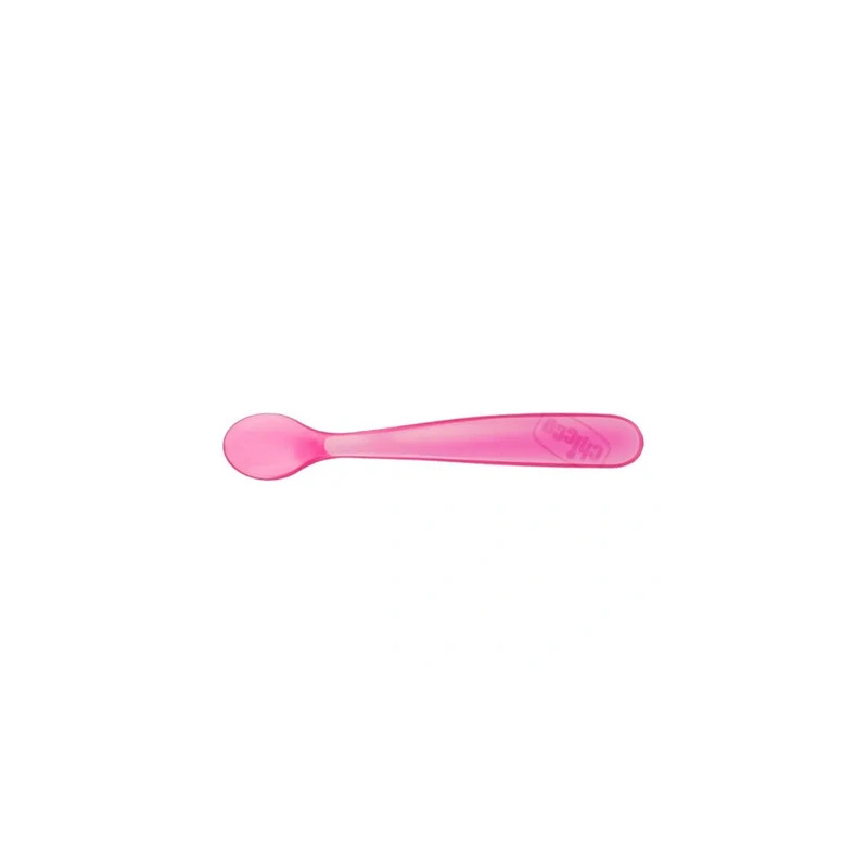 Chicco Chicco Duplo Soft Pink Silicone Spoon 6 Months And Older 2 Units