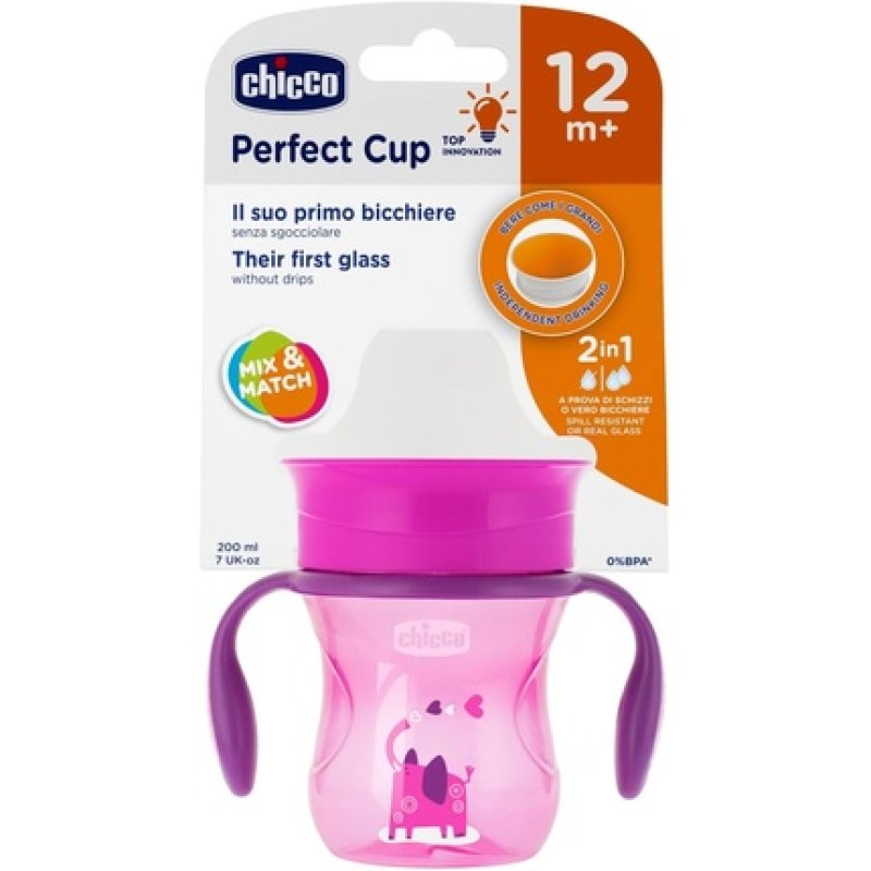 Chicco Perfect First Baby Learning Cup 200ml Drinking Bottle 12 Months