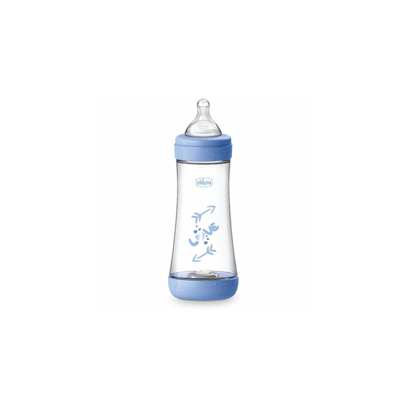 Chicco Chicco Perfect Silicone Feeding Bottle 300ml Blue For 4 Months And Older