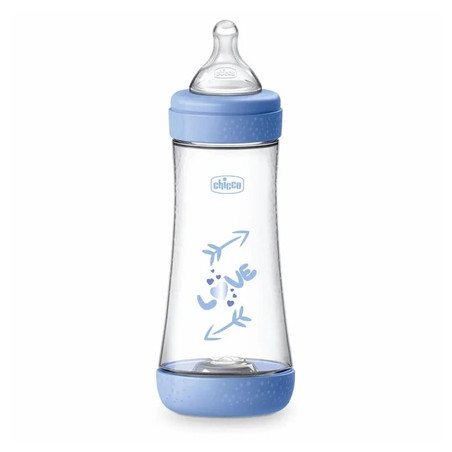 Chicco Chicco Perfect Silicone Feeding Bottle 300ml Blue For 4 Months And Older