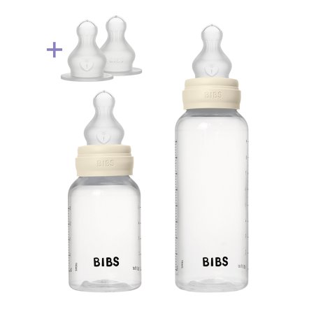 Bibs Baby Bottle Grow & Flow Starter Kit Silicone Anticolic BPA-Free Round