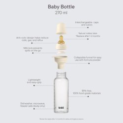 Bibs Baby Bottle 270ml Natural Rubber Latex Nipple Anticolic BPA-Free