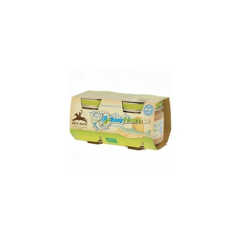 Alce Nero Organic Trout And Vegetable Puree 2 X 80 G