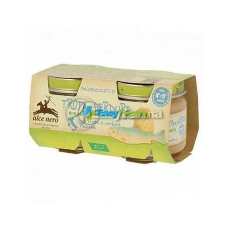Alce Nero Organic Trout And Vegetable Puree 2 X 80 G