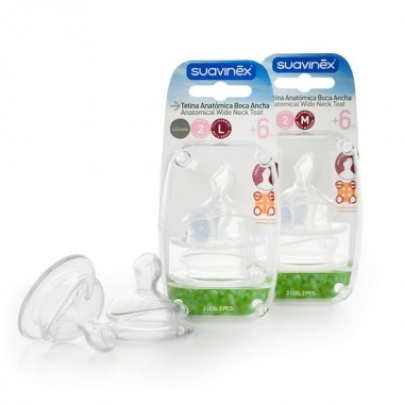Suavinex Anatomic Wide Neck Silicone Teat Size S2 - Pack of 2