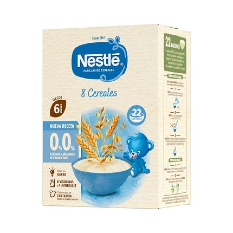 Nestle Papilla 8 Cereales 0 Azucares 330 Gr