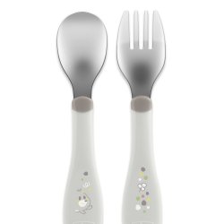 Chicco 00016102350000 Couvert pour tout-petits Couverts pour enfants en bas âge Gris Acier inoxydable