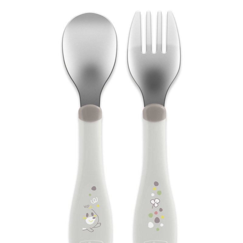 Chicco 00016102350000 Couvert pour tout-petits Couverts pour enfants en bas âge Gris Acier inoxydable