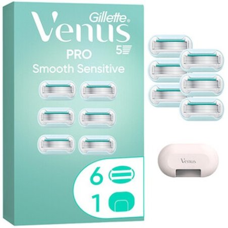 Gillette Pro Smooth Sensitive Replacement Heads Cover 6 Pieces