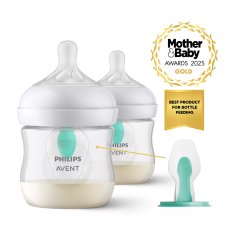 Philips AVENT Natural à Réponse Naturelle SCY670/02 Biberon valve AirFree 125ml - tétine 0m - Pack de 2