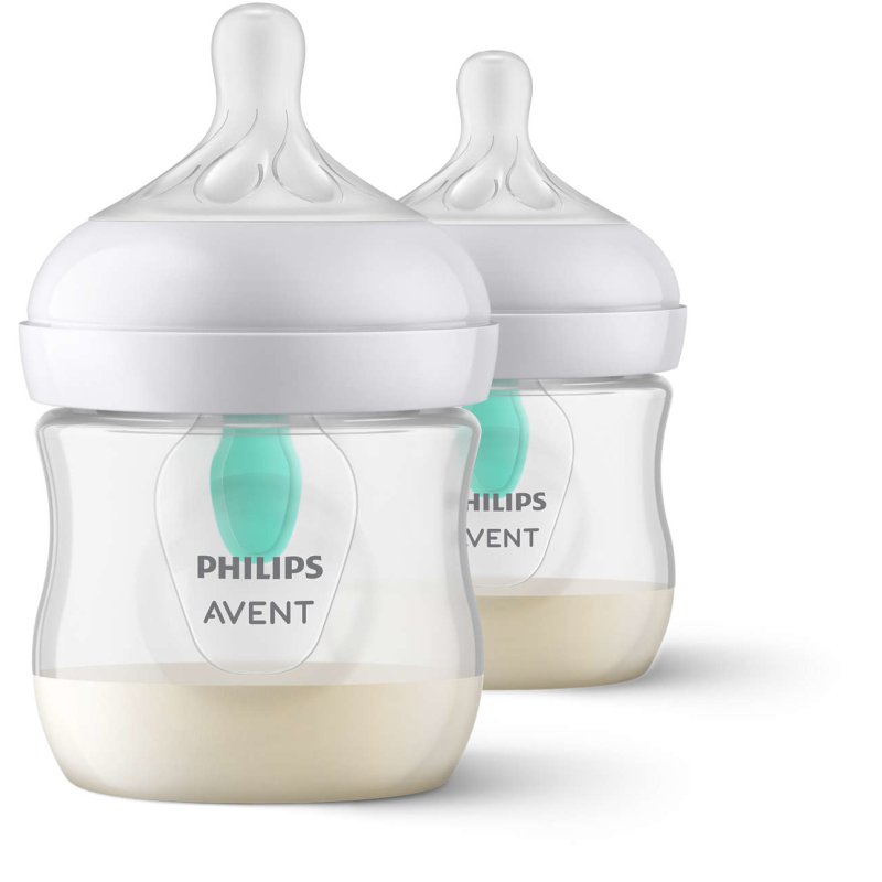 Philips AVENT Natural à Réponse Naturelle SCY670/02 Biberon valve AirFree 125ml - tétine 0m - Pack de 2