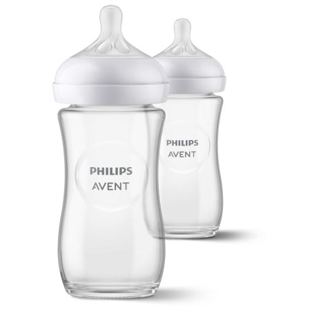 Philips AVENT Natural à Réponse Naturelle SCY933/02 Biberon verre 240 ml - Pack de 2