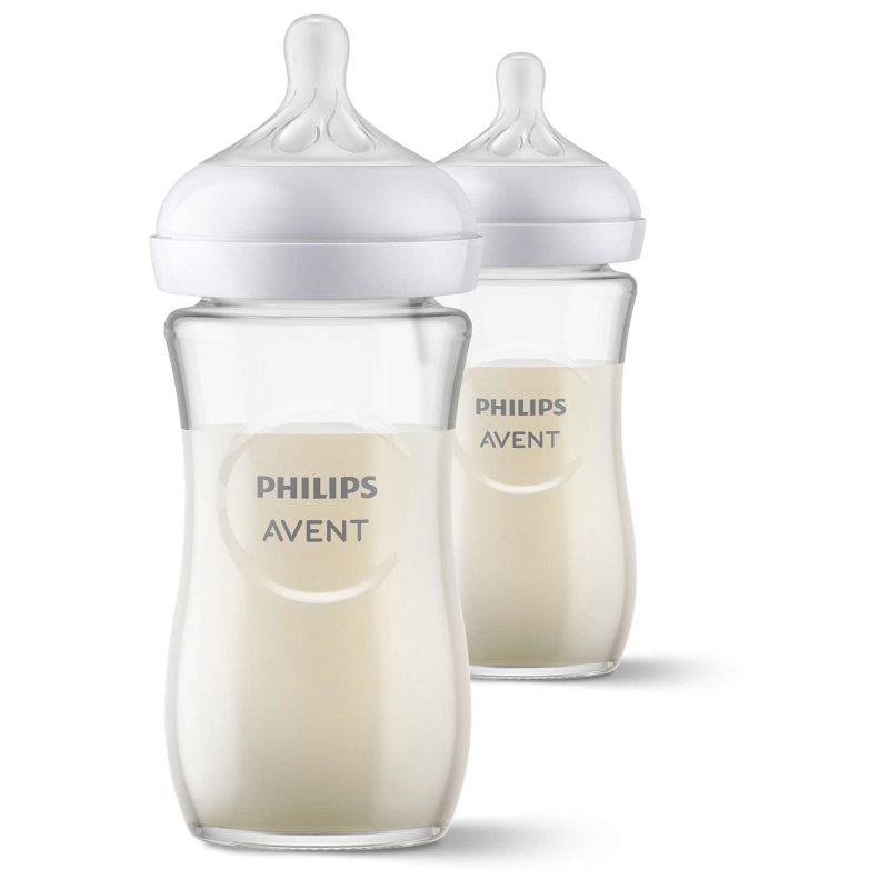 Philips AVENT Natural à Réponse Naturelle SCY933/02 Biberon verre 240 ml - Pack de 2