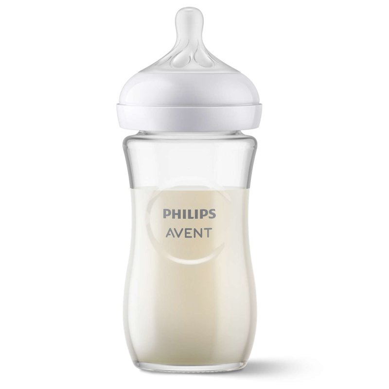 Philips Avent Natural Glass Bottle with Responsive Dummy 240ml