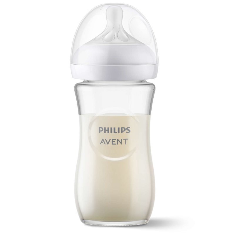 Philips Avent Natural Glass Bottle with Responsive Dummy 240ml