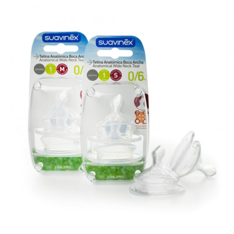 Suavinex Silicone Anatomical Teat T1m 2 Units