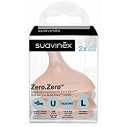 Suavinex Zero.Zero Nipple Size L Dense Flow 6 Months Pack Of 2