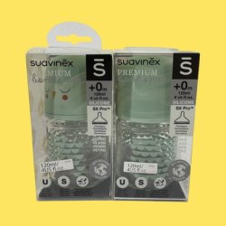 Suavinex Bonhomia Glass Bottle 4oz with SX Pro Silicone Nipple