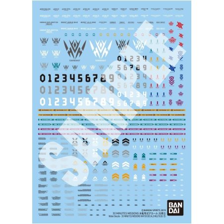 GUNDAM - 30 MINUTES MISSIONS WATER DECALS MULTIUSE - Model Kit