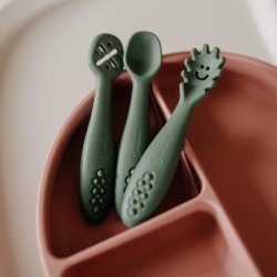 Petite&Mars Silicone Tableware Set for Children with Suction Cup BPA-Free