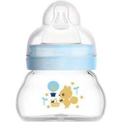 Mam Feel Good Glass Baby Bottle With Silicone Nipple For Boys 0 Months 90ml