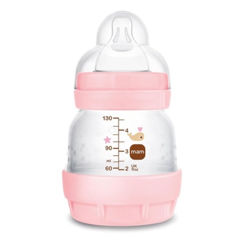 MAM Easy Start Anti-Colic Baby Bottle with SkinSoftTM Silicone Nipple 130ml Pink