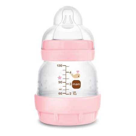 MAM Easy Start Anti-Colic Baby Bottle with SkinSoftTM Silicone Nipple 130ml Pink