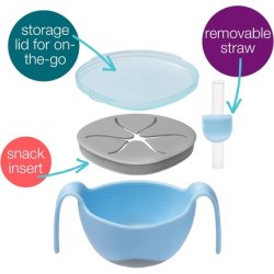 Bbox Bowl Straw Toddler 3-in-1 Snack Bowl with Lid On-the-Go Snack Cup