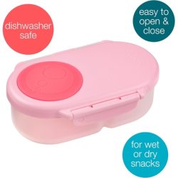 Bbox Snack Box For Kids & Toddlers 2 Compartment Mini Bento Lunch Box Flamingo Fizz 12oz Capacity