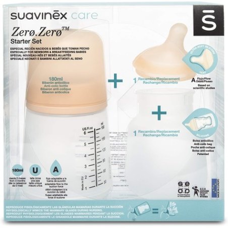 Suavinex Zerø.Zerø Special Breastfeeding Bottle Teat Silicone Bag 180ml