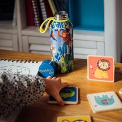 Quokka Kids Solid With Hanger - Jungle 330 Ml | Bpa-Free Stainless Steel Water
