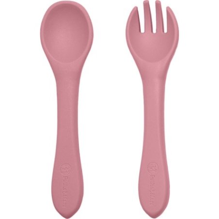 Petite&Mars Take&Match Silicone Cutlery Dusty Rose For 6 Months And Older