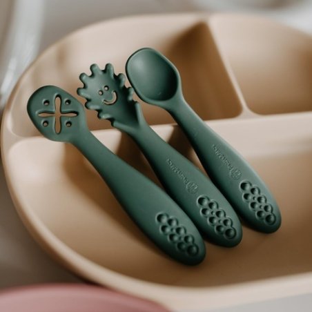 Petite&Mars Silicone Tableware Set for Children with Suction Cup BPA-Free
