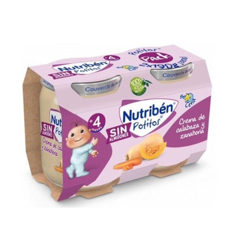 Nutriben Nutriben Jar Pumpkin & Carrot Cream 2 X 190 G