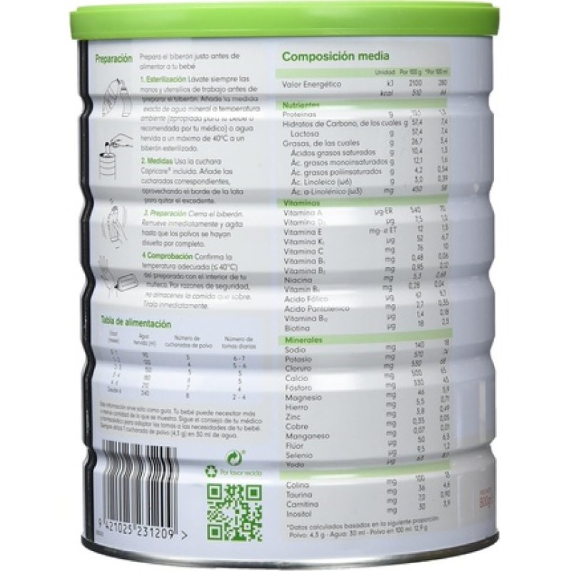 Capricare Infant Milk Powder Based on Goat's Milk 800g