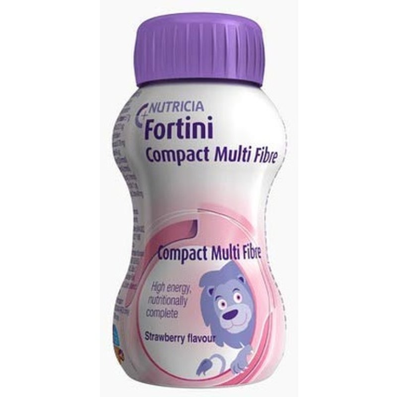 Danone Nutricia Soc.ben. Fortini Compact Multi Fiber Strawberry 125g - Pack of 4