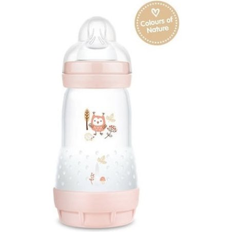 Mam Easy Start Anti-Colic Plastic Baby Bottle With Silicone Nipple - 260ml For Girls 2 Months