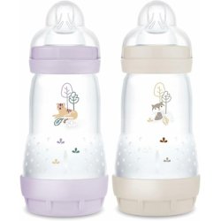 Mam Easy Start Anti-Colic Medium Flow Bottle 260ml Lilac & Sand - Pack of 2