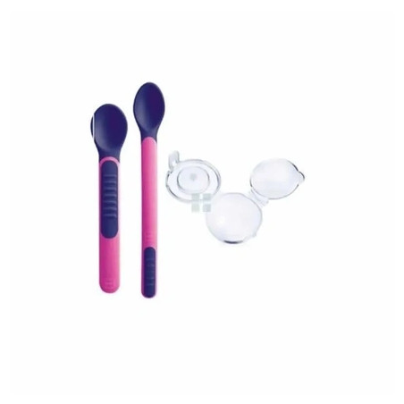 Mam Heat Sensitive Spoon 2 Units In Pink
