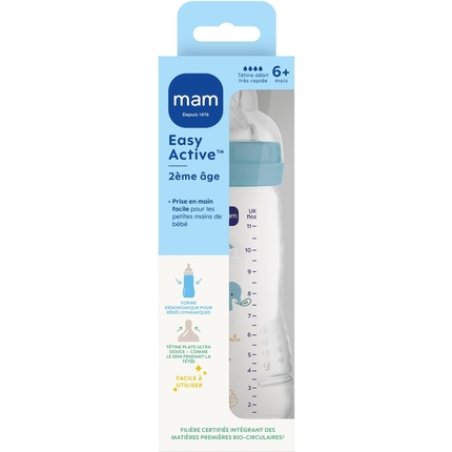 Mam Easy Active Baby Bottle 6 Months Ocean Color 330ml with Teat