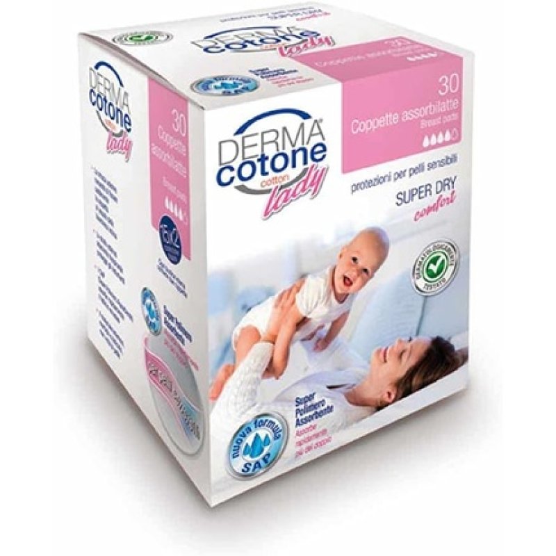 Superdry Dermacotone Comfort Nursing Pads for Sensitive Skin 30 Pieces