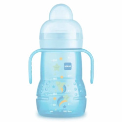 Mam Trainer Glass Baby Bottle 220ml Blue Color For 4 Months And Older