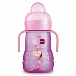 Mam Trainer Glass Baby Bottle 220ml Pink Color For 4 Months And Up