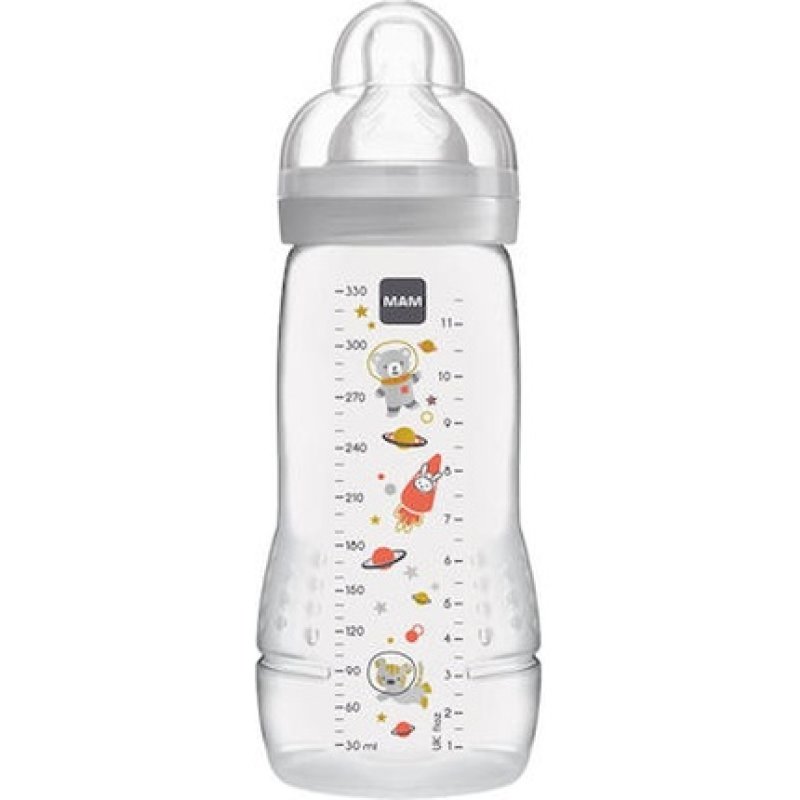 Mam Easy Active Bottle - Plastic Baby Bottle With Silicone Nipple For Unisex 4 Months, 330ml