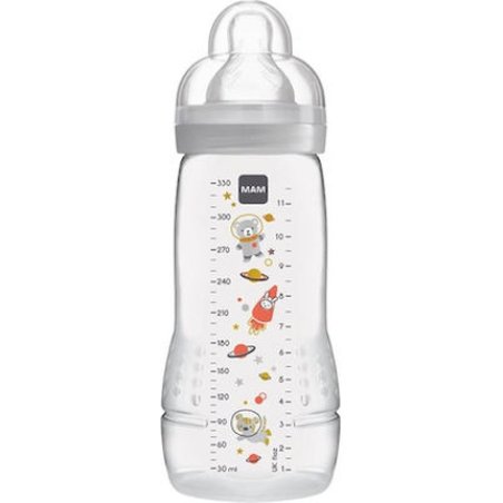 Mam Easy Active Bottle - Plastic Baby Bottle With Silicone Nipple For Unisex 4 Months, 330ml