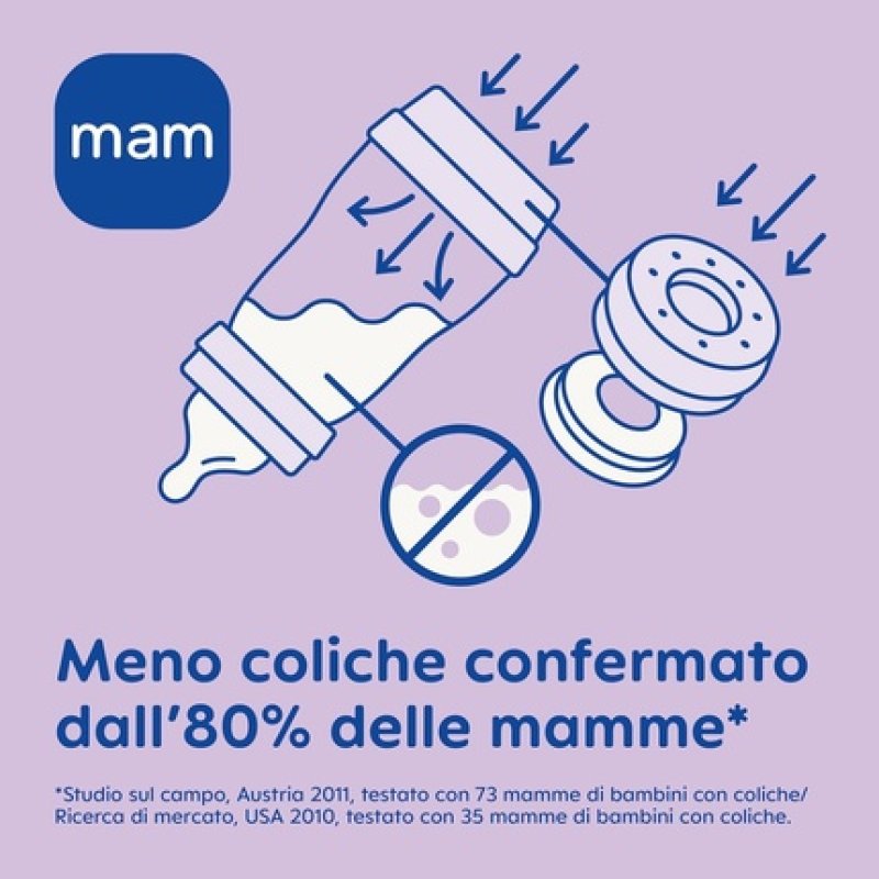 MAM Easy Start Anti-Colic Baby Bottle with SkinSoftTM Silicone Nipple 320ml Light Blue
