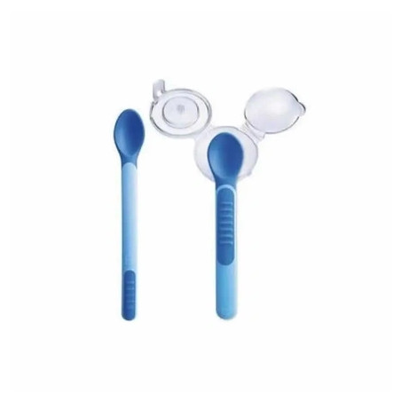 Mam Heat Sensitive Spoon 2 Units In Blue