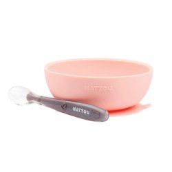 Nattou - Bowl & Spoon Soft Silicone - Navy / Light blue