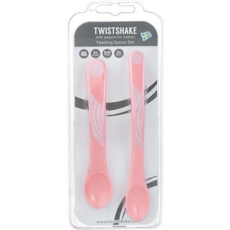 Twistshake - Feeding Spoon Set 6 m Pastel Pink 2-pack